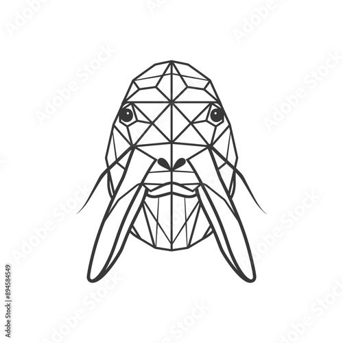 Geometric walrus with sharp tusks A unique and modern take on wildlife