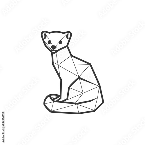 Geometric weasel design Simple and stylish