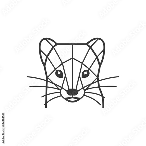 Geometric weasel portrait Simple and stylish