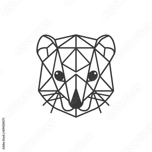 Geometric weasel in black and white