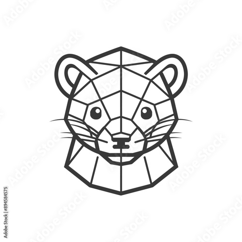 Geometric weasel portrait A modern twist on a classic