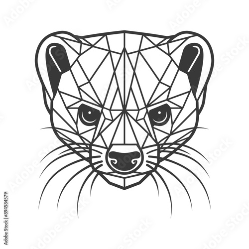 Geometric weasel face a modern take on nature