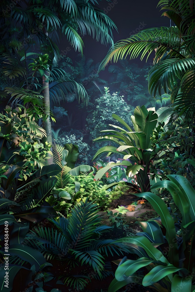 Tropical Rainforest Landscape Illustration Tropical Rainforest Landscape Illustration