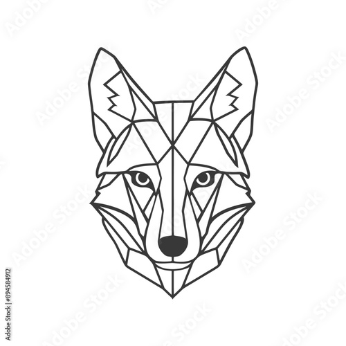 Geometric wolf portrait Sharp lines intense gaze