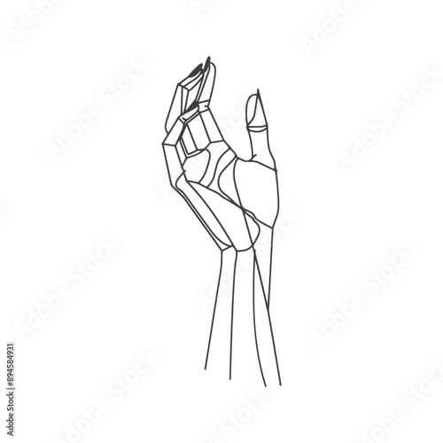 Line art of a hand reaching upwards