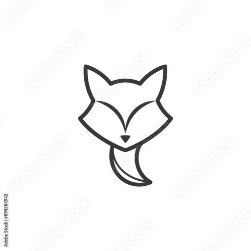 Simple line drawing of a fox The fox looks sly and cute