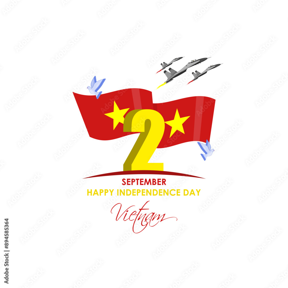 Vector illustration of Vietnam Independence Day social media feed template Vector illustration of Vietnam Independence Day social media feed template