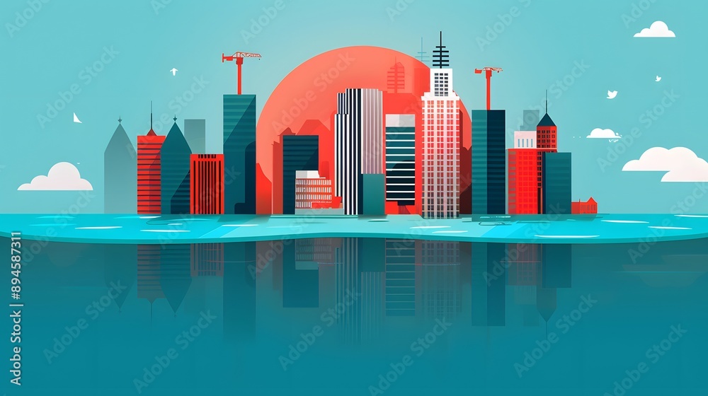 Fototapeta premium Personal safety tips flat design front view urban environment theme water color Complementary Color Scheme
