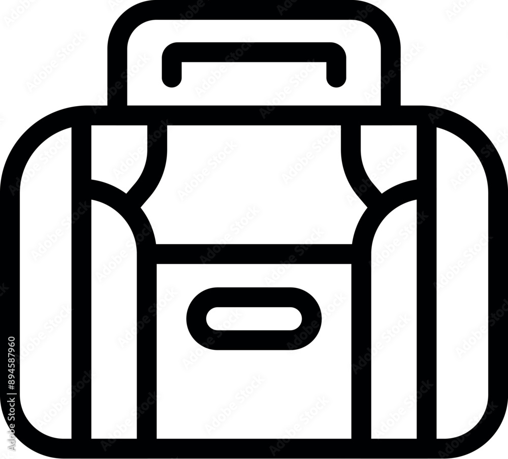 Simple thin line icon of a suitcase, perfect for websites and apps related to travel and business Simple thin line icon of a suitcase, perfect for websites and apps related to travel and business
