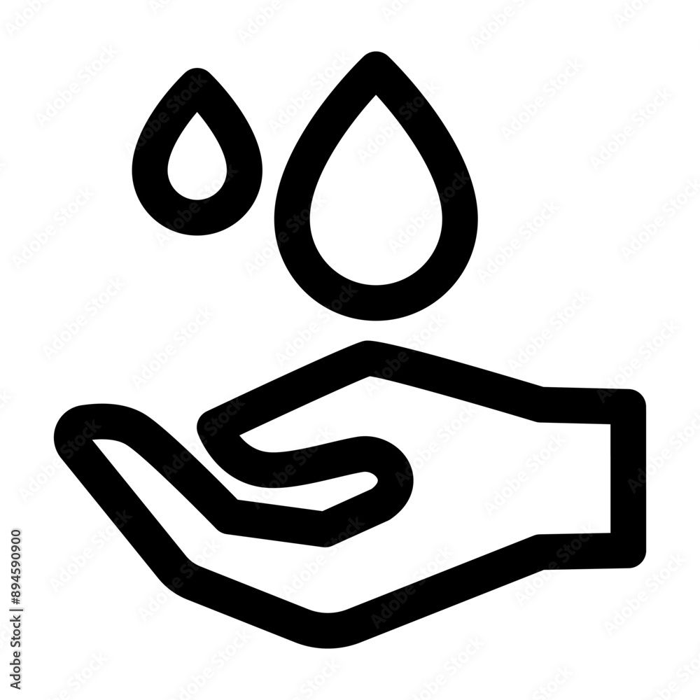 Save water icon in thin line style. Vector illustration graphic design Save water icon in thin line style. Vector illustration graphic design