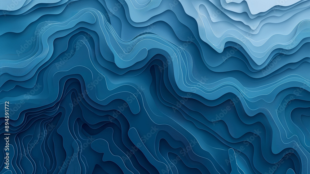 Abstract Ocean Waves in Blue Tones Abstract Ocean Waves in Blue Tones