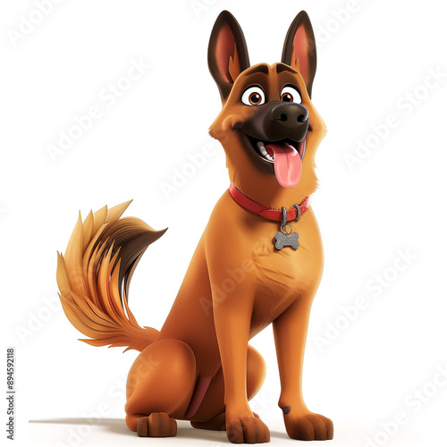 Create a Stunning Cartoon of a Belgian Malinois Dog with Intricate Full Body Details