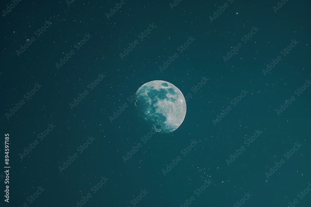 A photo of the moon on a dark blue sky background, in a minimalist, flat lay photography style, with no text or logos. A photo of the moon on a dark blue sky background, in a minimalist, flat lay photography style, with no text or logos.