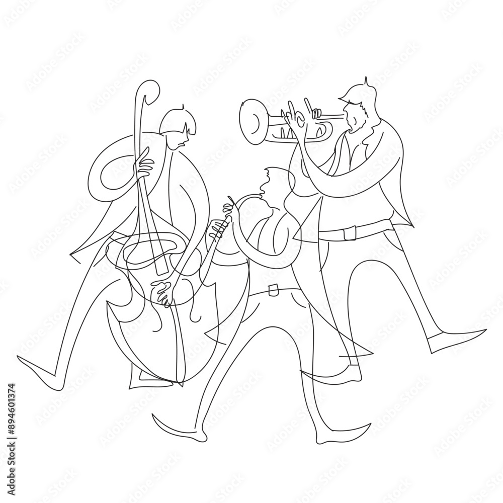 Fototapeta premium Music bands jazz lines isolated