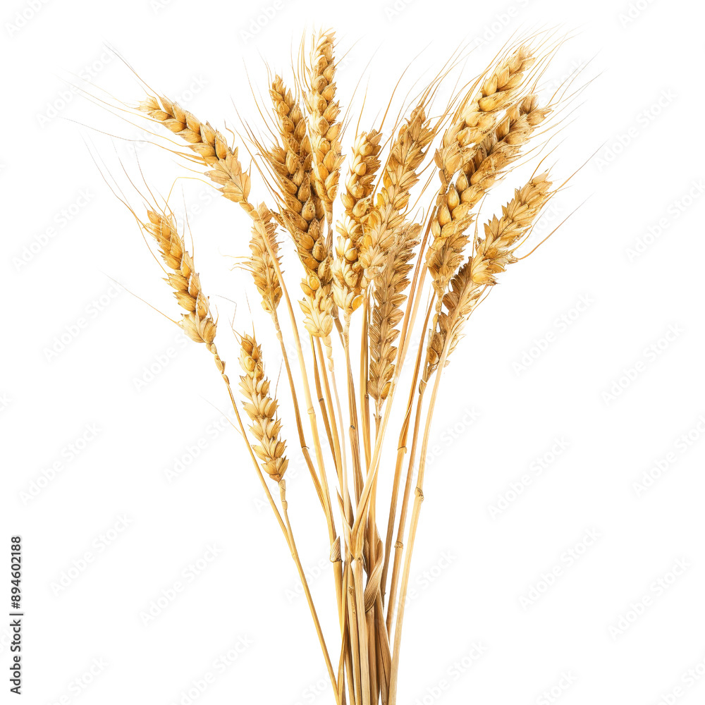 Isolated Bundle of Golden Wheat Stalks Without Background Isolated Bundle of Golden Wheat Stalks Without Background
