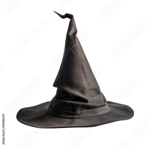 Black Pointed Hat Isolated Without Background for Costumes and Events.