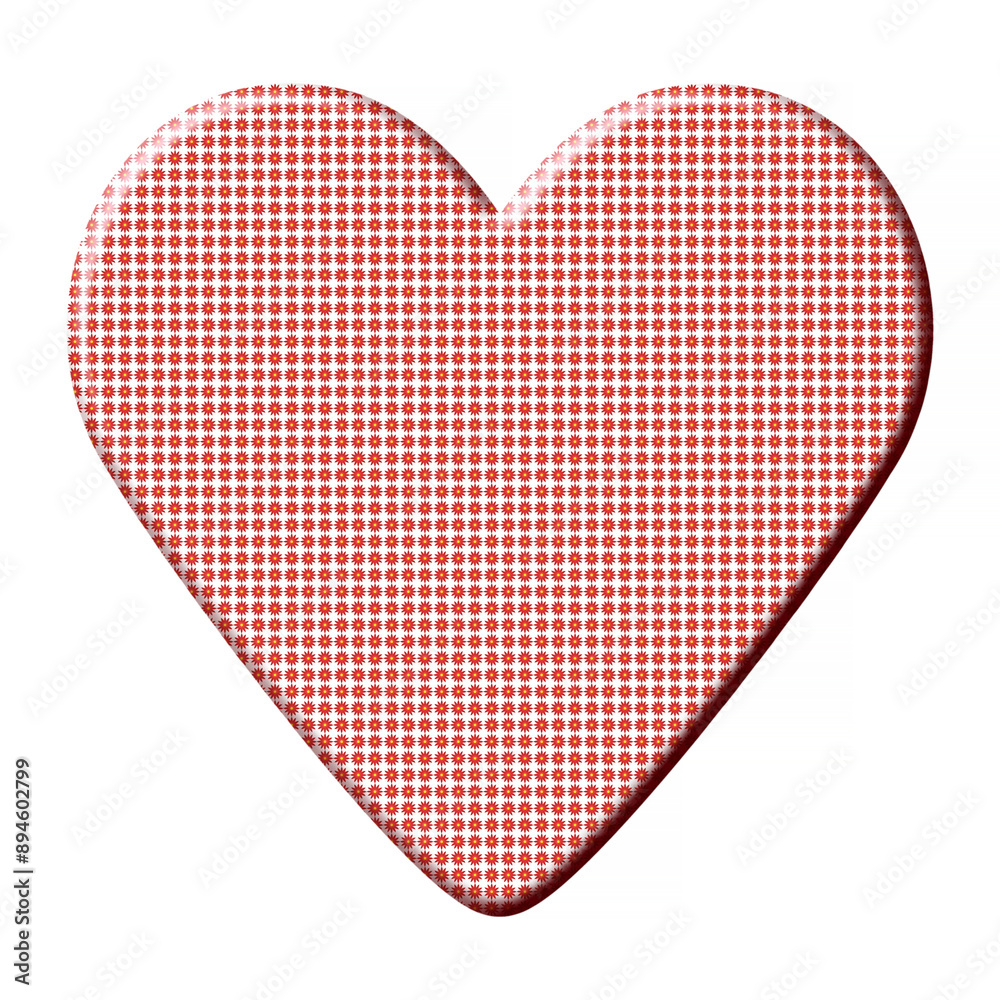valentine covered with red flowers pattern and isolated on white valentine covered with red flowers pattern and isolated on white