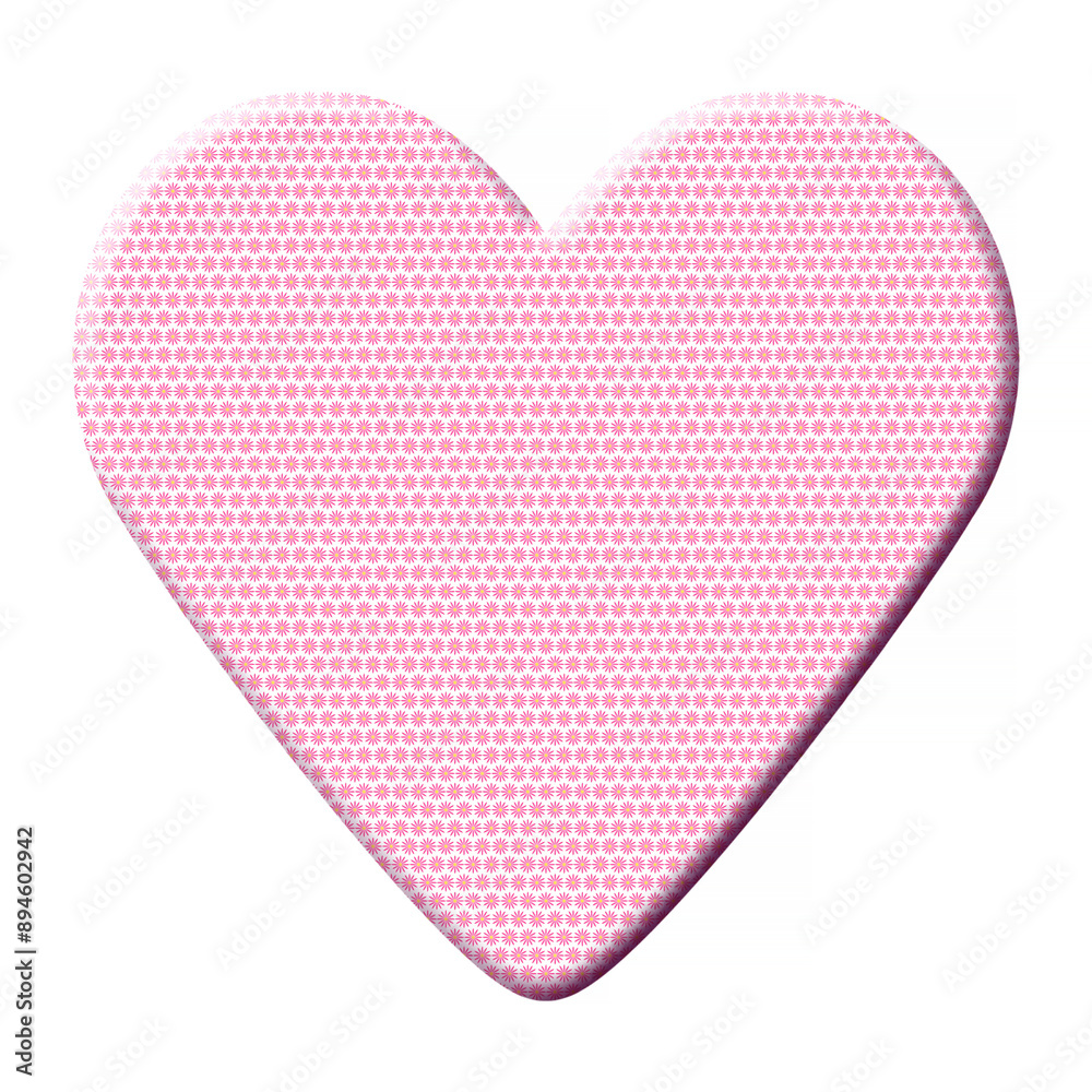 valentine covered with pink flowers pattern and isolated on white valentine covered with pink flowers pattern and isolated on white