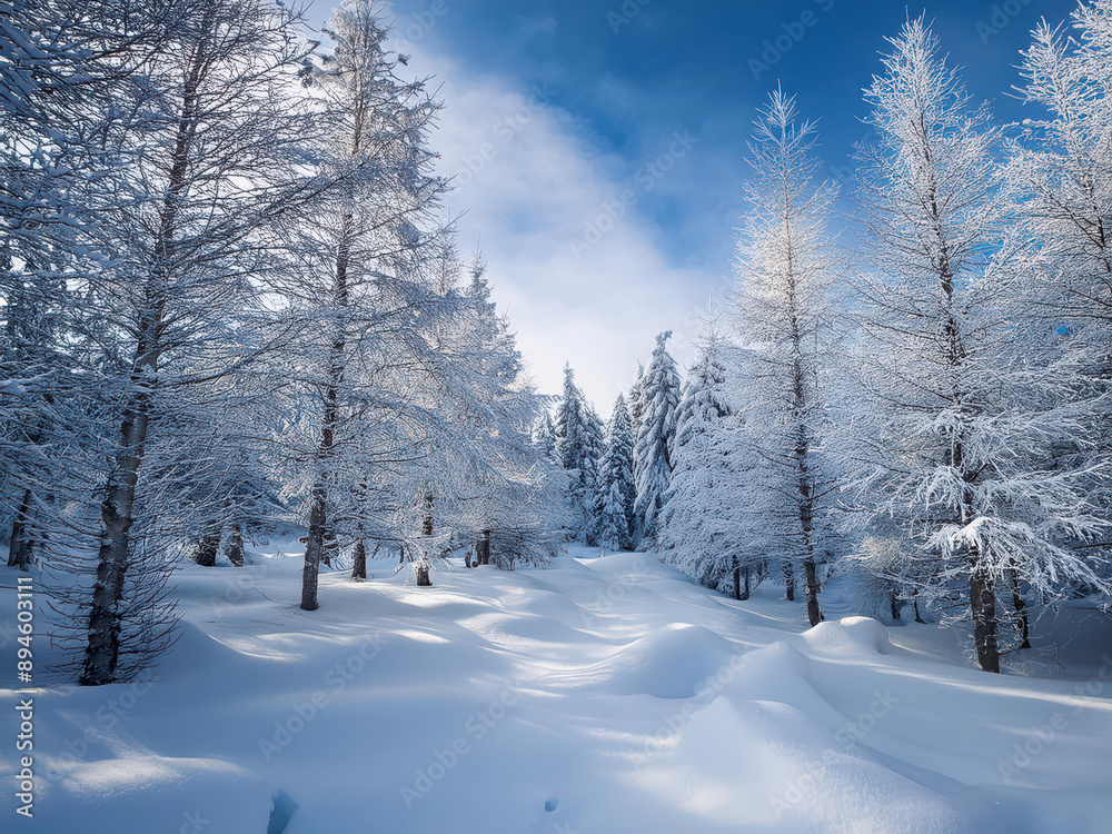 Obraz premium winter landscape with trees