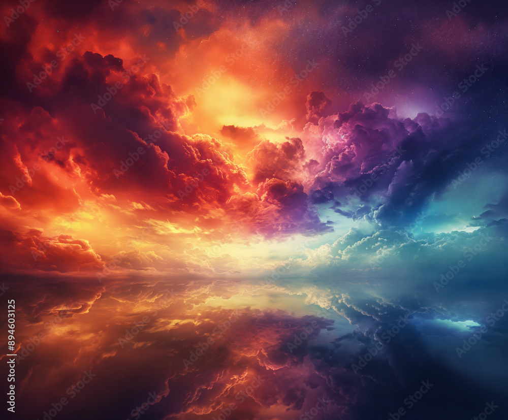 Wolken farbig und gespiegelt Wolken farbig und gespiegelt