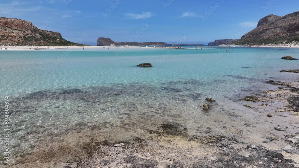 Aerial view of Balos Beach and Balos Lagoon, drone shot 4k, Gramvoussa Peninsula, Crete, Greek Islands, Greece Aerial view of Balos Beach and Balos Lagoon, drone shot 4k, Gramvoussa Peninsula, Crete, Greek Islands, Greece