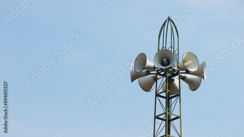 There are several mosque loudspeakers. As a loudspeaker