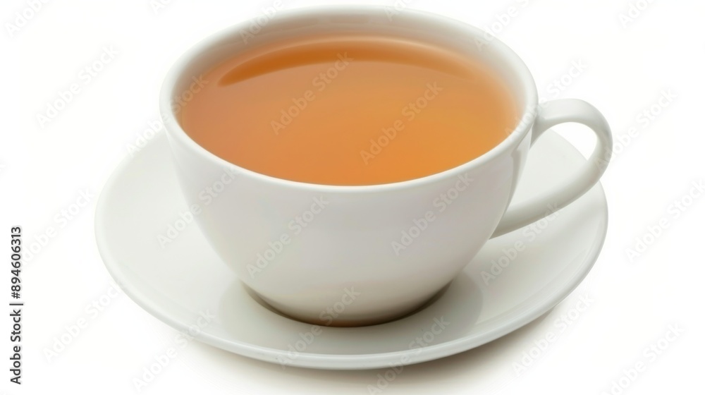 White Teacup Filled With Hot Tea on a White Saucer White Teacup Filled With Hot Tea on a White Saucer