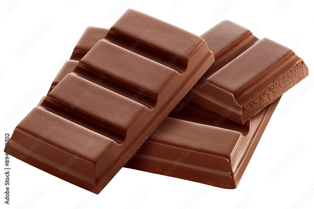 Barra de chocolate ao leite isolado em fundo transparente Barra de chocolate ao leite isolado em fundo transparente