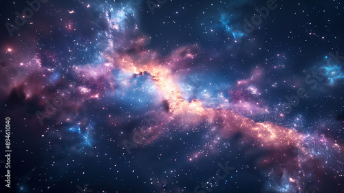 Universe filled with stars, nebula, galaxies. Night sky photo