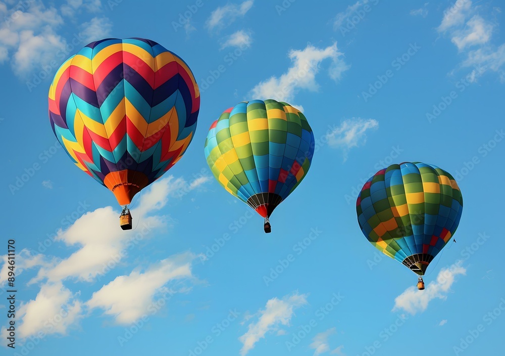 Colorful Hot Air Balloons Floating in the Sky Colorful Hot Air Balloons Floating in the Sky
