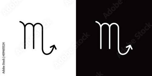 さそり座のシンプルなラインアイコン