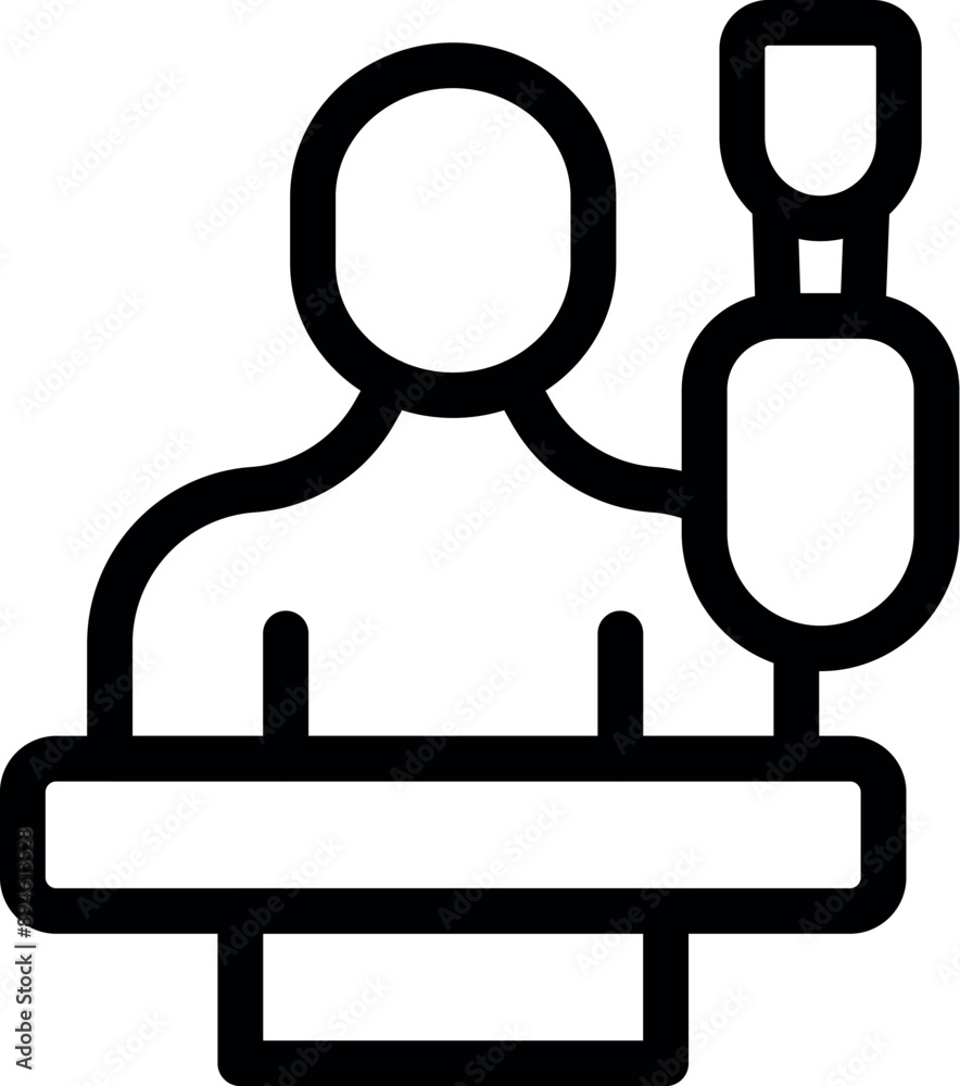 Politician is speaking at a podium with a microphone, possibly delivering a campaign speech or addressing the public Politician is speaking at a podium with a microphone, possibly delivering a campaign speech or addressing the public