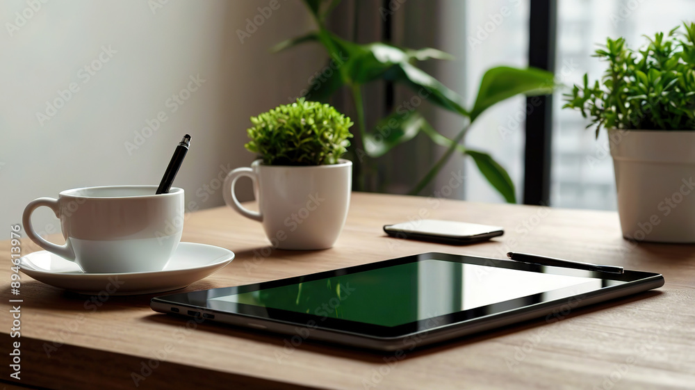 Tablet Mockup, on office table