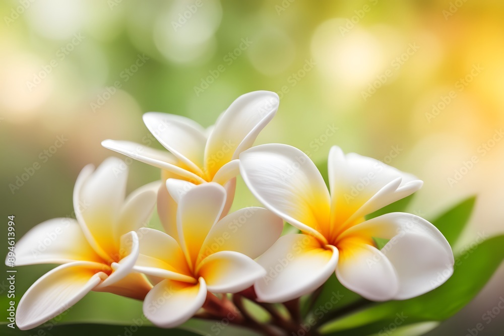 Frangipani flower bokeh background, AI Generated Frangipani flower bokeh background, AI Generated