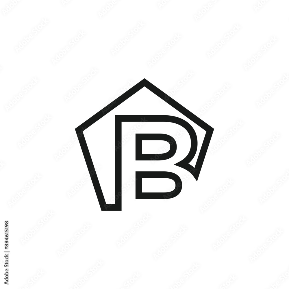 Fototapeta premium Letter B logo design vector with universal form and creative idea