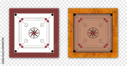 Carrom Board Designs - Carrom Table Icons. Can be For Ui, Game, Print And other uses. Traditional and Modern. Vector Illustration Concept.