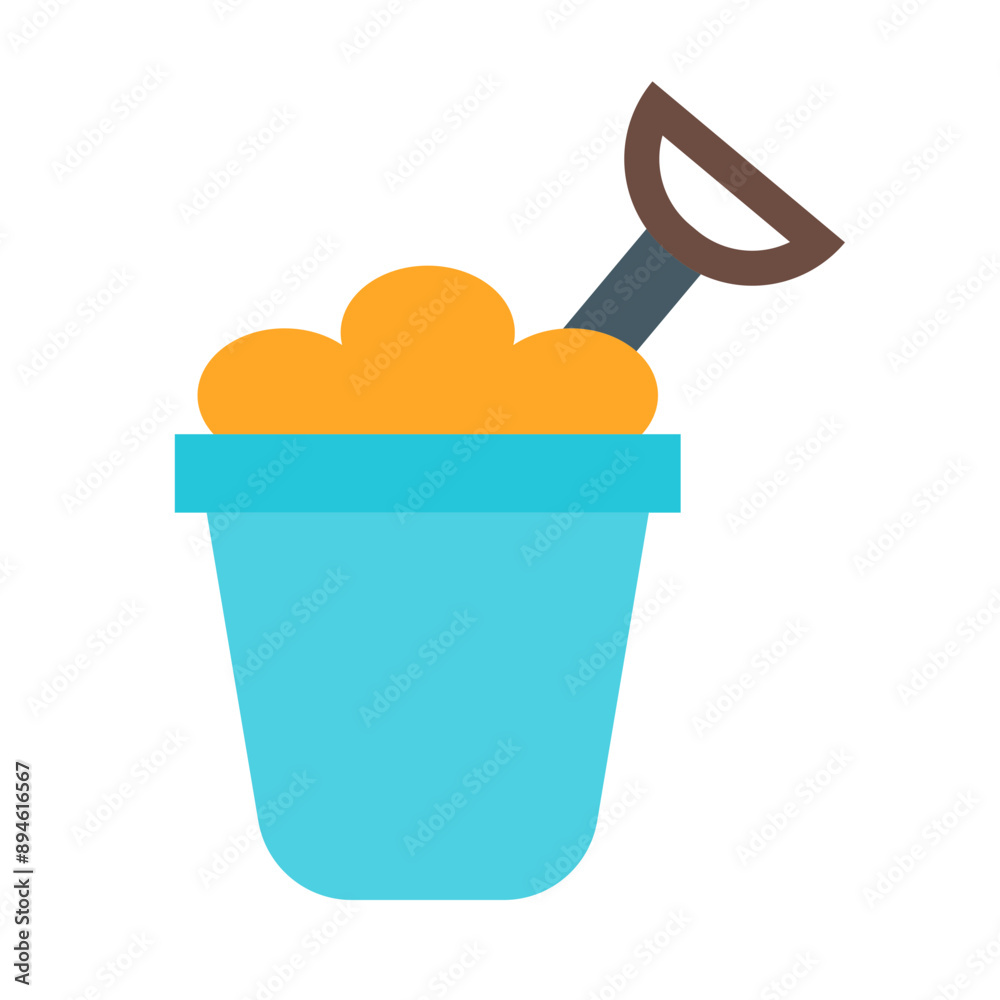 Sand Bucket Flat Icon Sand Bucket Flat Icon