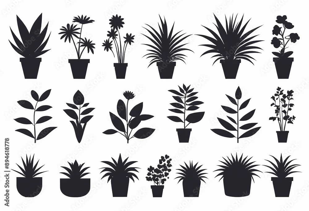 Fototapeta premium Minimalist Botanical Illustrations: Enhance Your Designs with These Stylish and Modern Botanical Elements