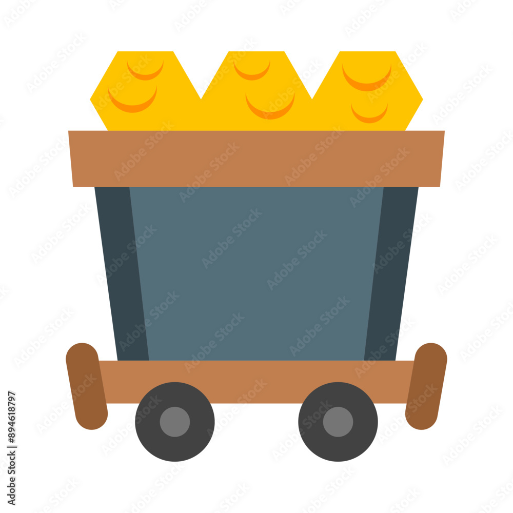 Mine Cart Flat Icon
