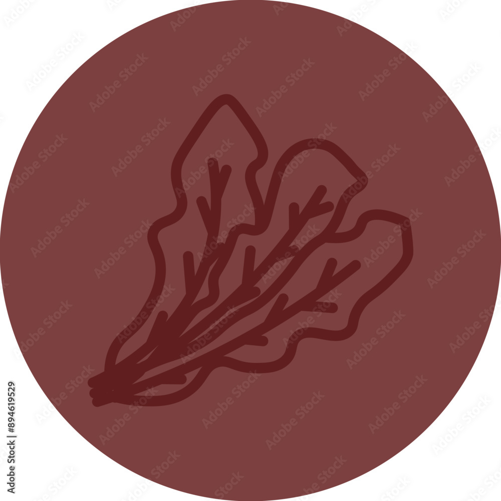 Obraz premium Spinach Vector Line Maroon Circle Maroon