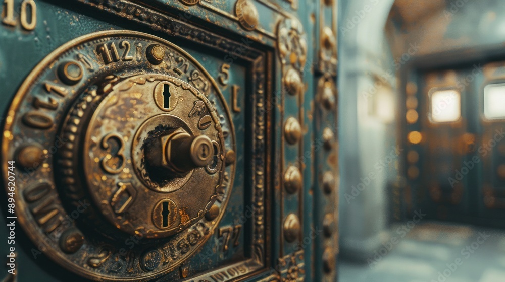 Antique Safe Door with Intricate Details Antique Safe Door with Intricate Details