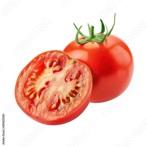 Wallpaper Mural A tomato is cut in half, revealing its juicy red flesh Torontodigital.ca