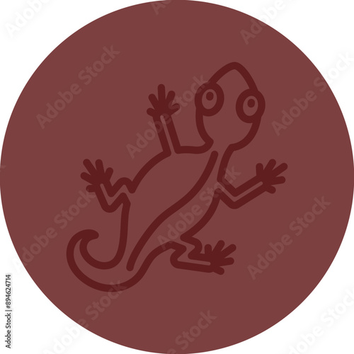 Lizard Vector Line Maroon Circle Maroon