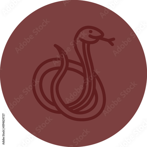 Snake Vector Line Maroon Circle Maroon