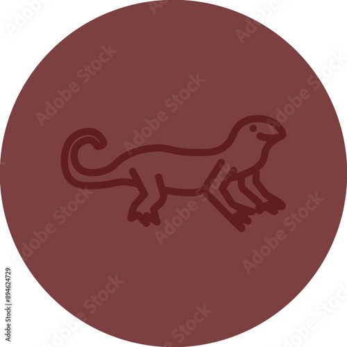 Newt Vector Line Maroon Circle Maroon