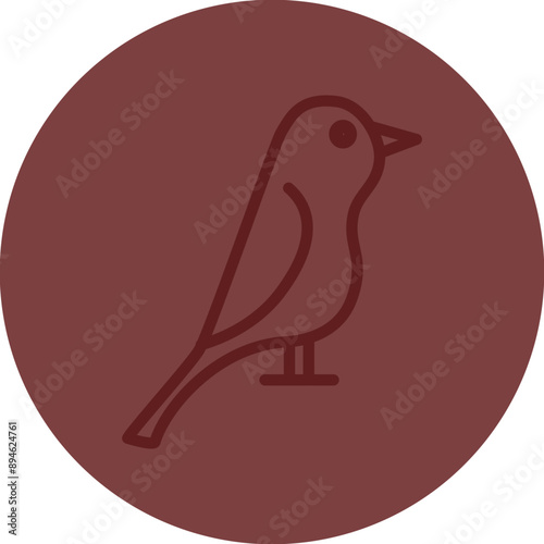 Canary Vector Line Maroon Circle Maroon