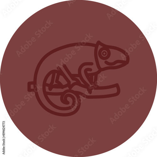 Chameleon Vector Line Maroon Circle Maroon