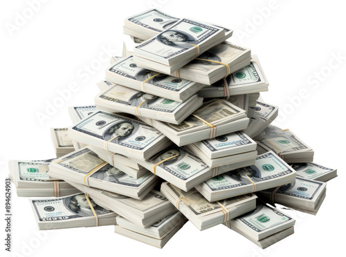 PNG Stacks of bundled US dollars