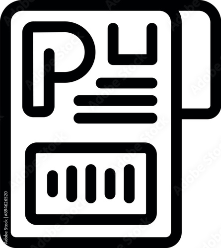 Line art icon of a parking ticket being issued for a parking violation