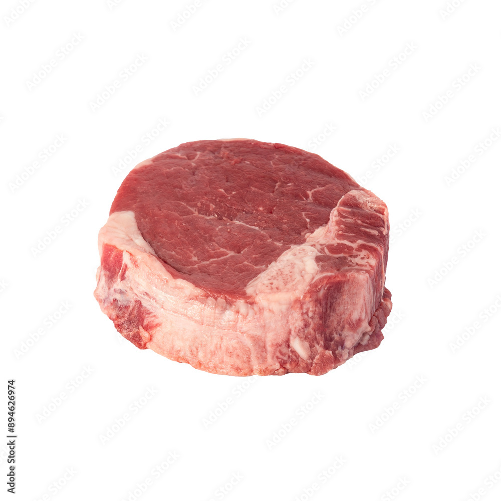 beef tenderloin steak, raw meat, cutout. beef tenderloin steak, raw meat, cutout.